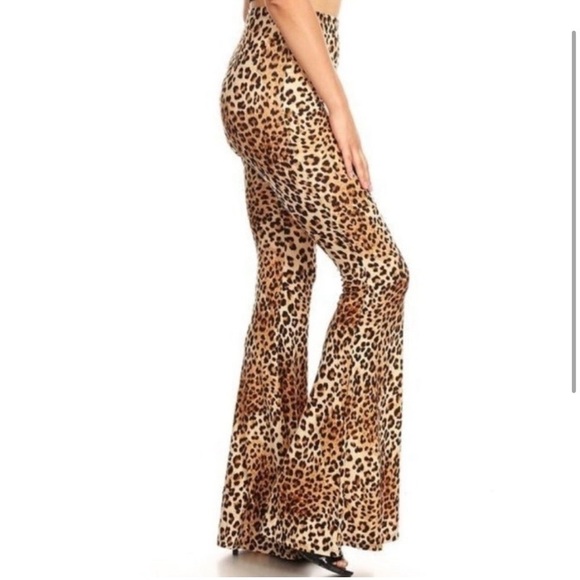 Vibe Pants - Vibe Sportswear Leopard Print Leggings High Rise Flare Leg Stretch Sz XS